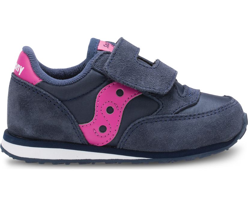 Gyerek Saucony Baby Jazz Hook & Loop Tornacipő Sötétkék Rózsaszín | HU 658GSO